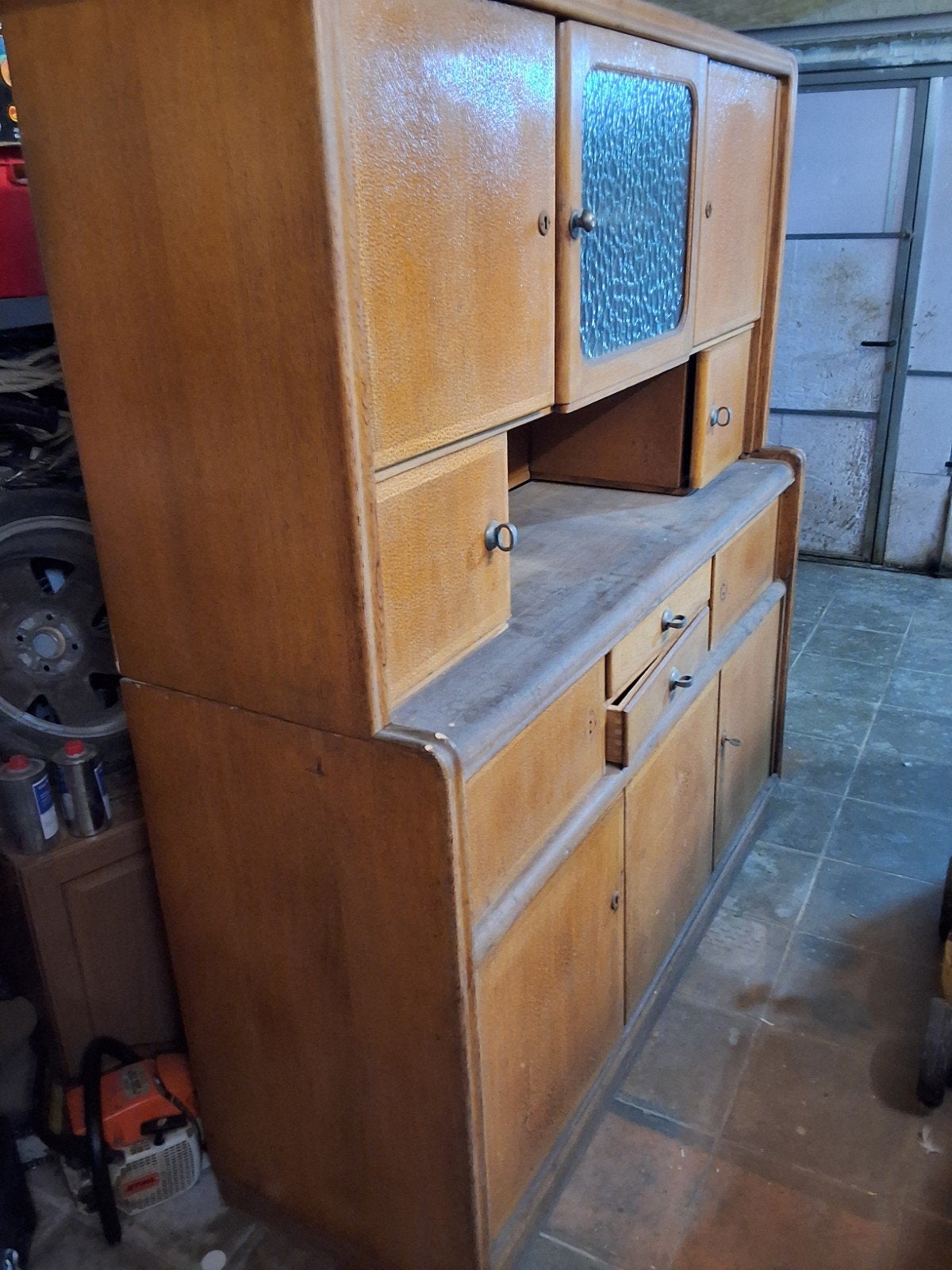 Meuble Mado d’origine année 50 dans son jus avec accessoires, Enlèvement