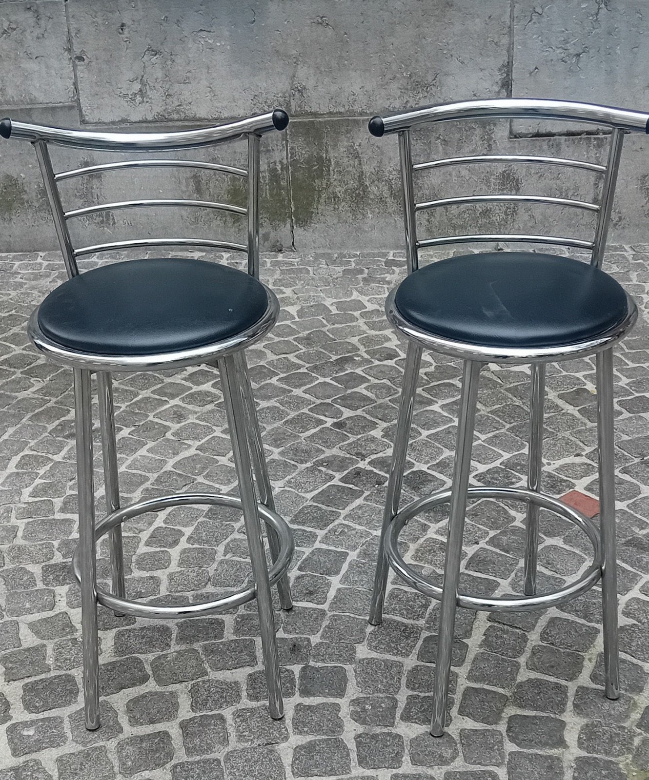 Deux tabouret de bar pivotants vintage, Maison & Meubles, Enlèvement ou Envoi, Cuir