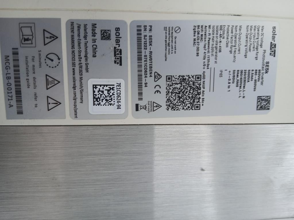 Solar Edge SE5k omvormer te koop, Enlèvement