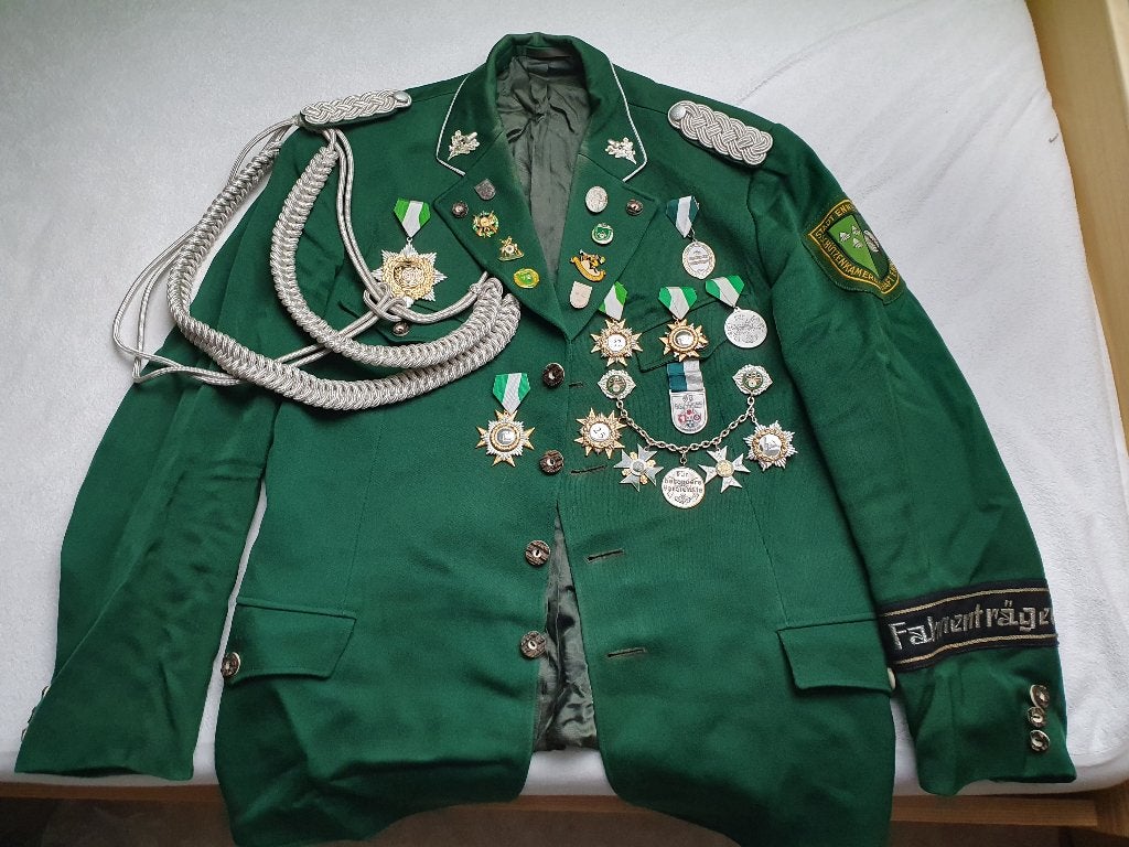 Oude Duitse jas officier schutzen schutterij, Verzamelen, Ophalen of Verzenden, Kleding of Schoenen