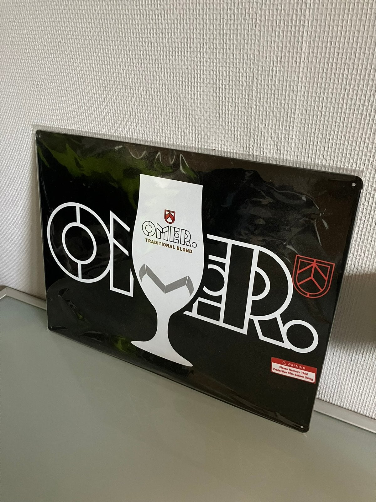 Origineel metalen reclamebord OMER, Ophalen of Verzenden, Zo goed als nieuw, Reclamebord