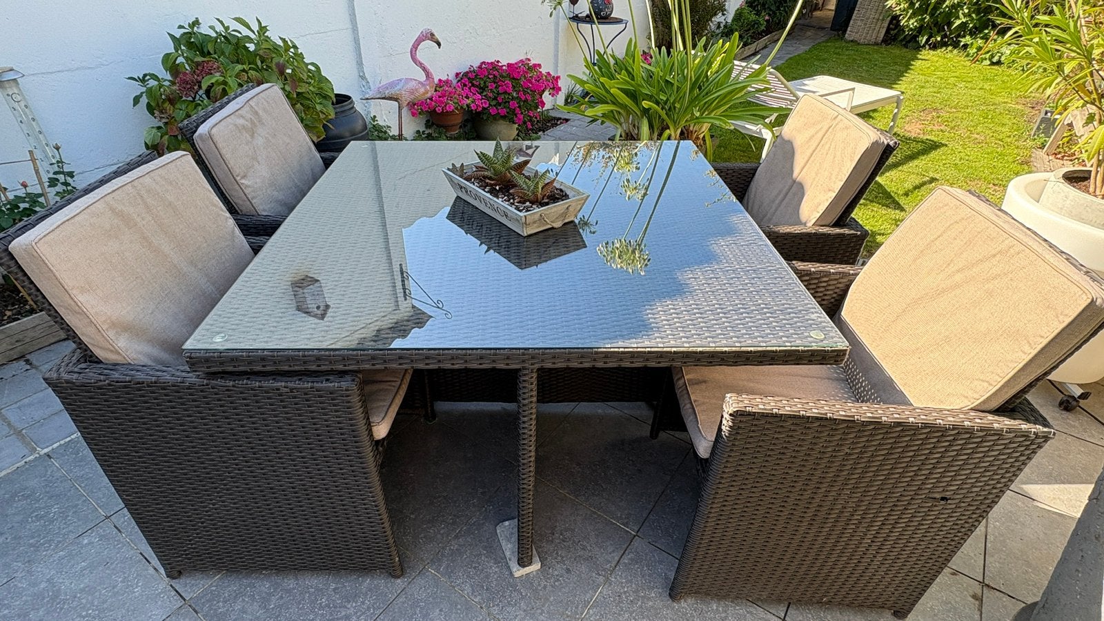 Tuintafel, Jardin & Terrasse, Ensembles de jardin, Table à dinner, Salons de jardin, Synthétique, Utilisé