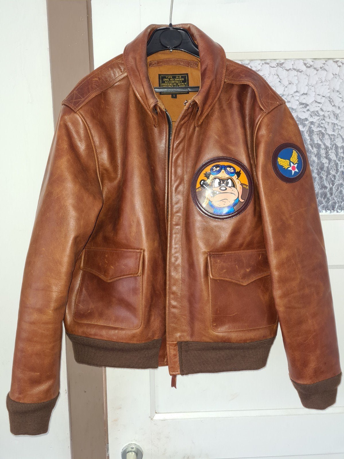 Veste en cuir A2 US ARMY AIRFORCE PILOT NEUF TAILLE S 400€, Kleding | Heren, Jassen | Zomer, Nieuw, Maat 46 (S) of kleiner