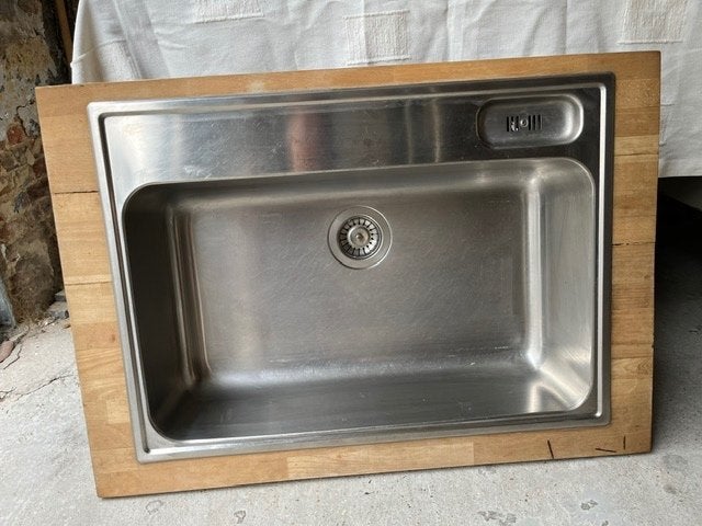 Wasbak inox + toebehoren, Doe-het-zelf en Bouw, Ophalen, Inox