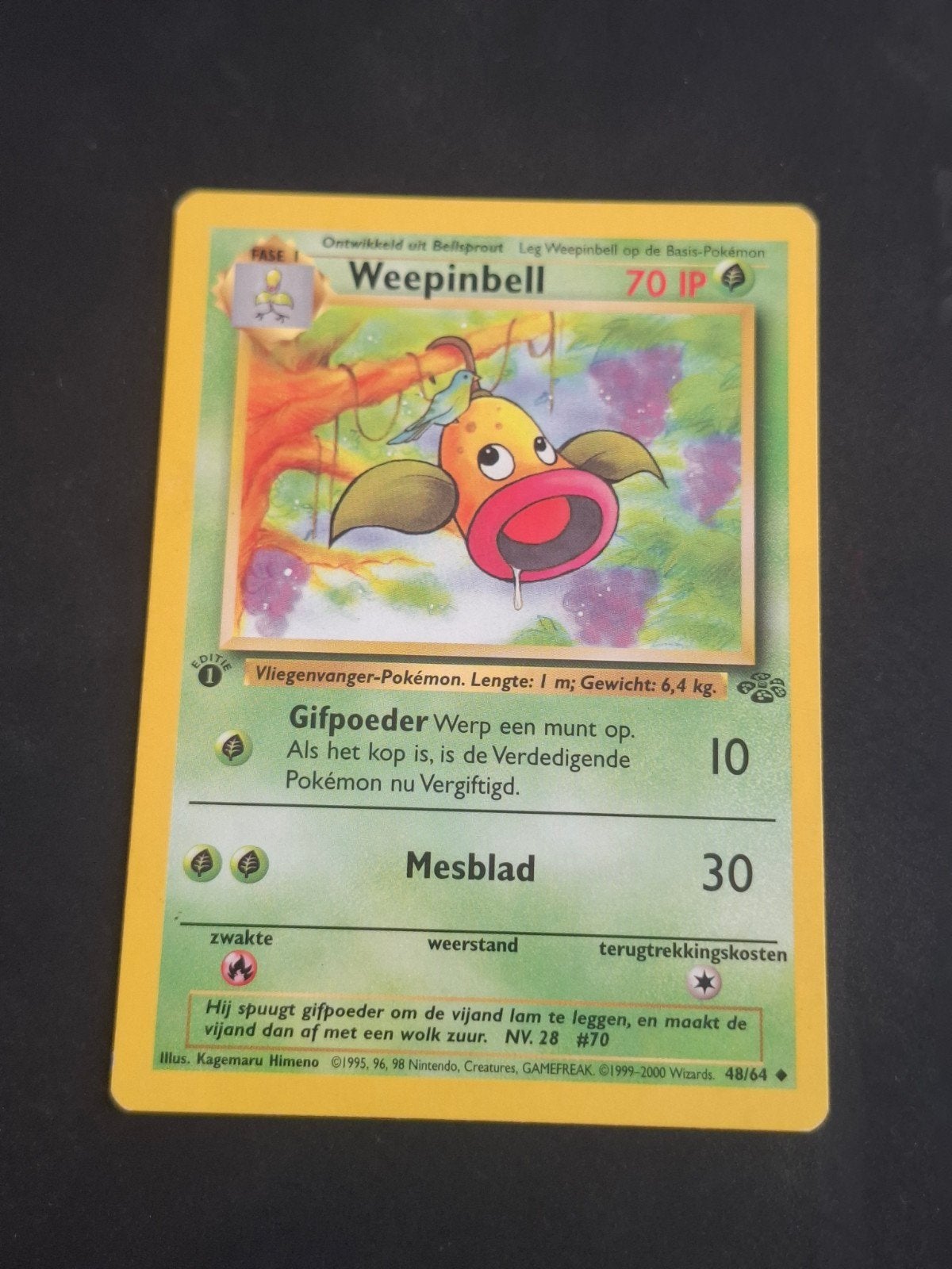Carte Pokémon Weepinbell 48/64 — 1ère édition — NL — Jungle, Hobby & Loisirs créatifs, Enlèvement ou Envoi