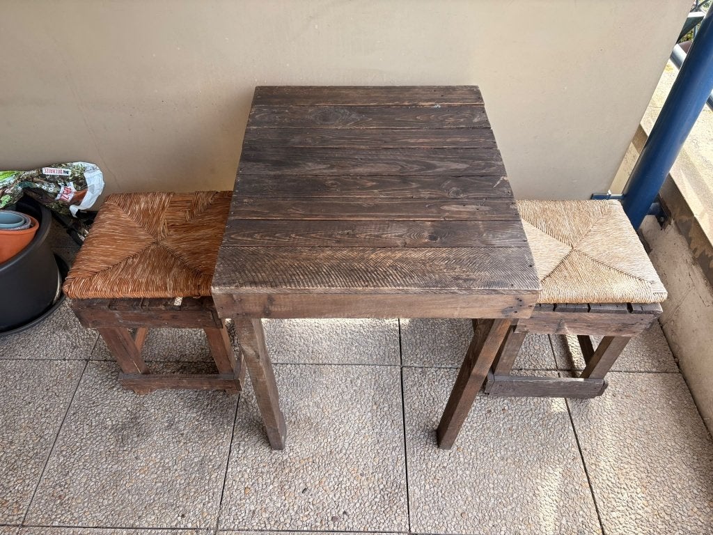 Gratis balkonset / Free balcony set, Gebruikt, Stoel, Tuinset, Hout