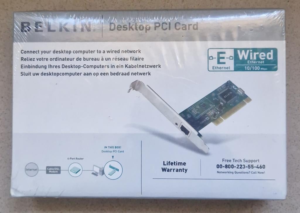 Carte réseau PCI Belkin pour ordinateur de bureau, Informatique & Logiciels, Enlèvement ou Envoi, Neuf, Belkin