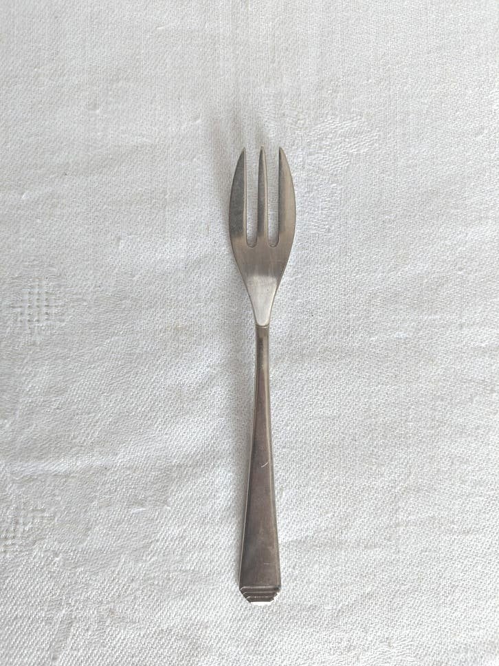 Fourchette à gâteau vintage métal argenté – H. Hooijkaas, Enlèvement ou Envoi