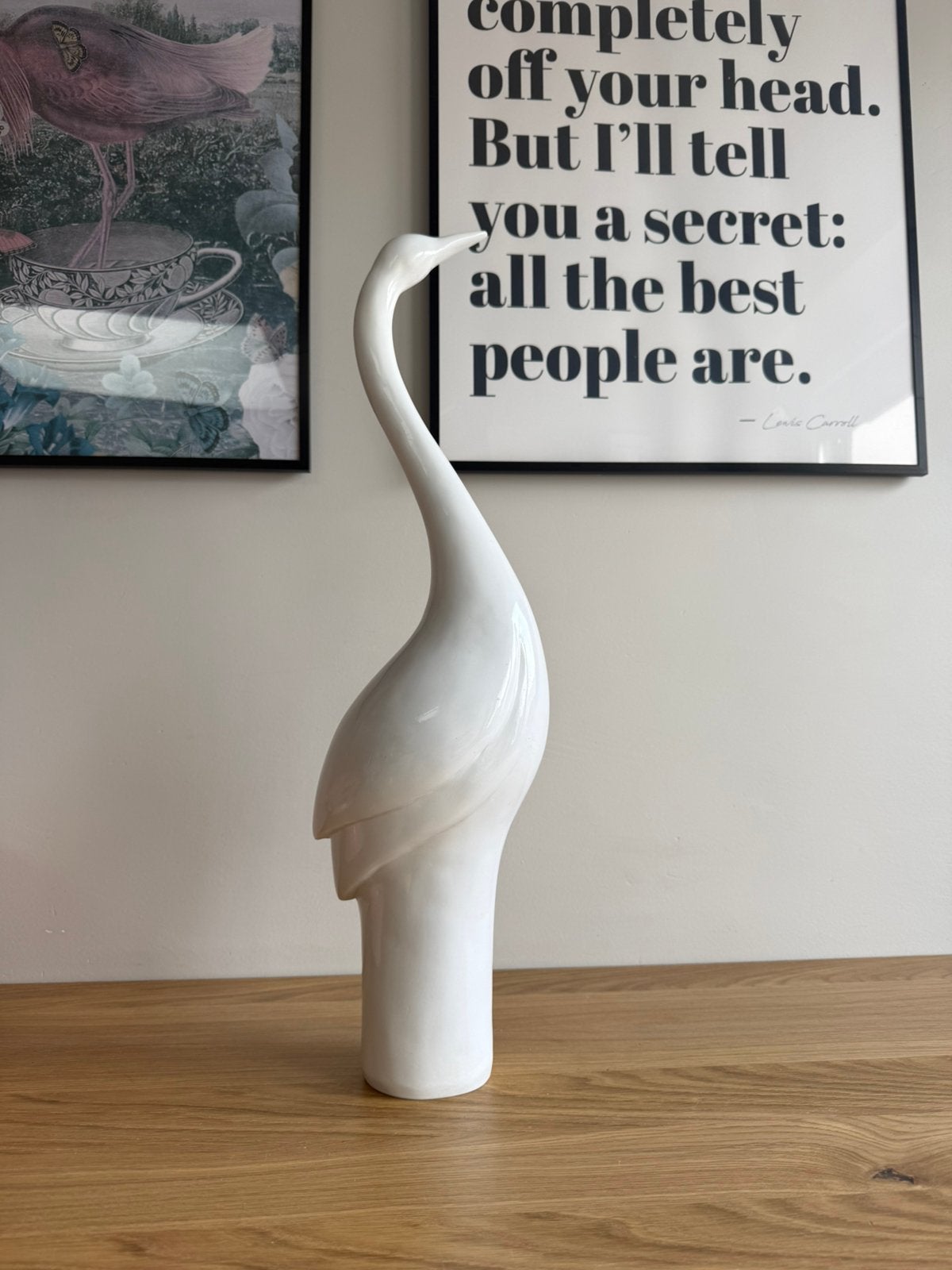 Youniq Decorations reiger beeld – wit, Maison & Meubles, Accessoires pour la Maison | Vases, Enlèvement, Blanc