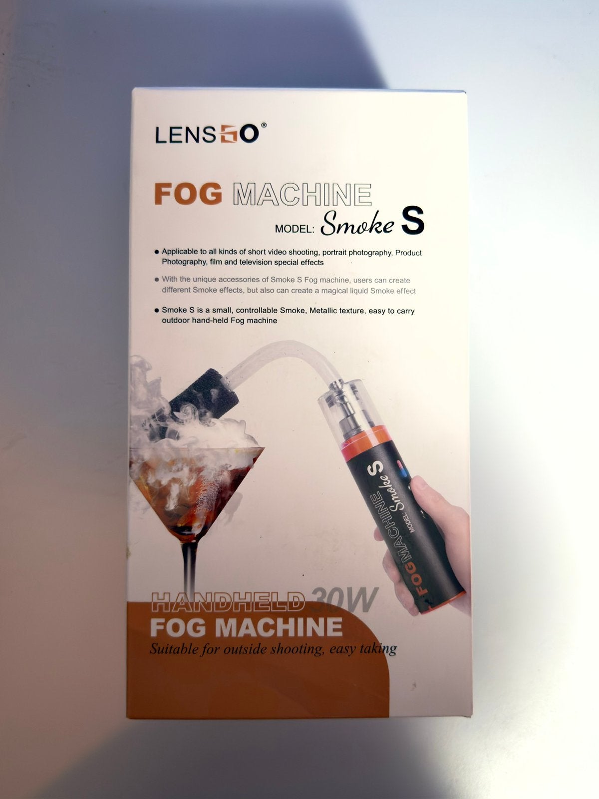 Lensgo Smoke S Handheld Fog Machine - Compleet - Als nieuw, Bijoux, Sacs & Beauté, Beauté | Diététique & Perte de poids, Enlèvement ou Envoi
