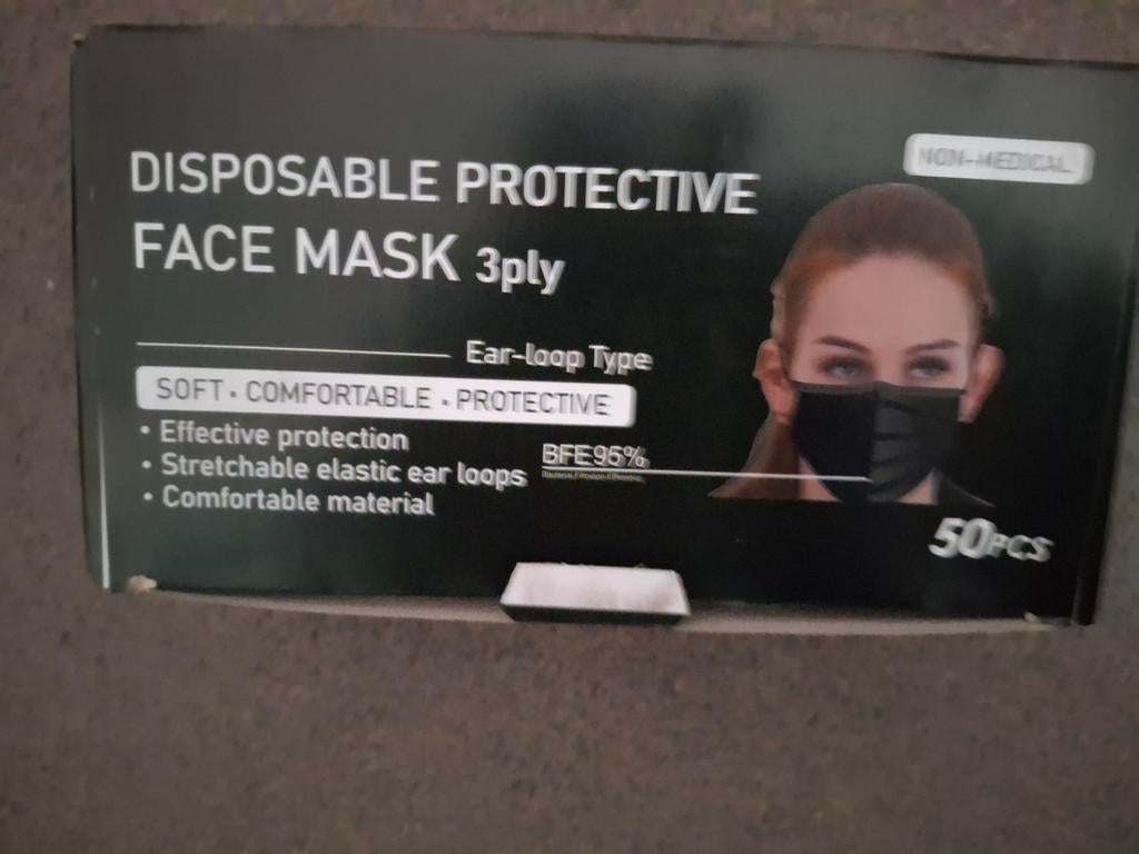 50 zwarte mondmaskers, Diversen, Verpleegmiddelen, Ophalen of Verzenden