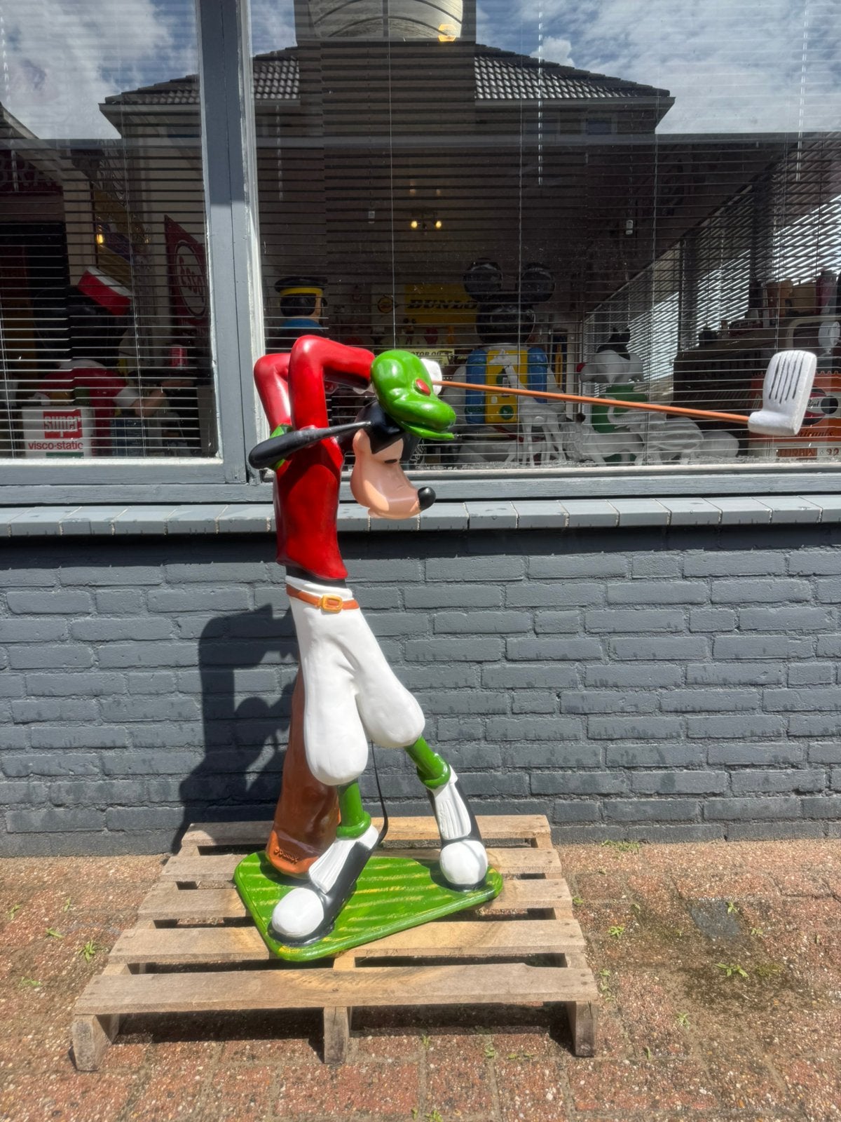 Groot Disney Goofy Golf beeld, Ophalen, Goofy of Pluto, Gebruikt, Beeldje of Figuurtje