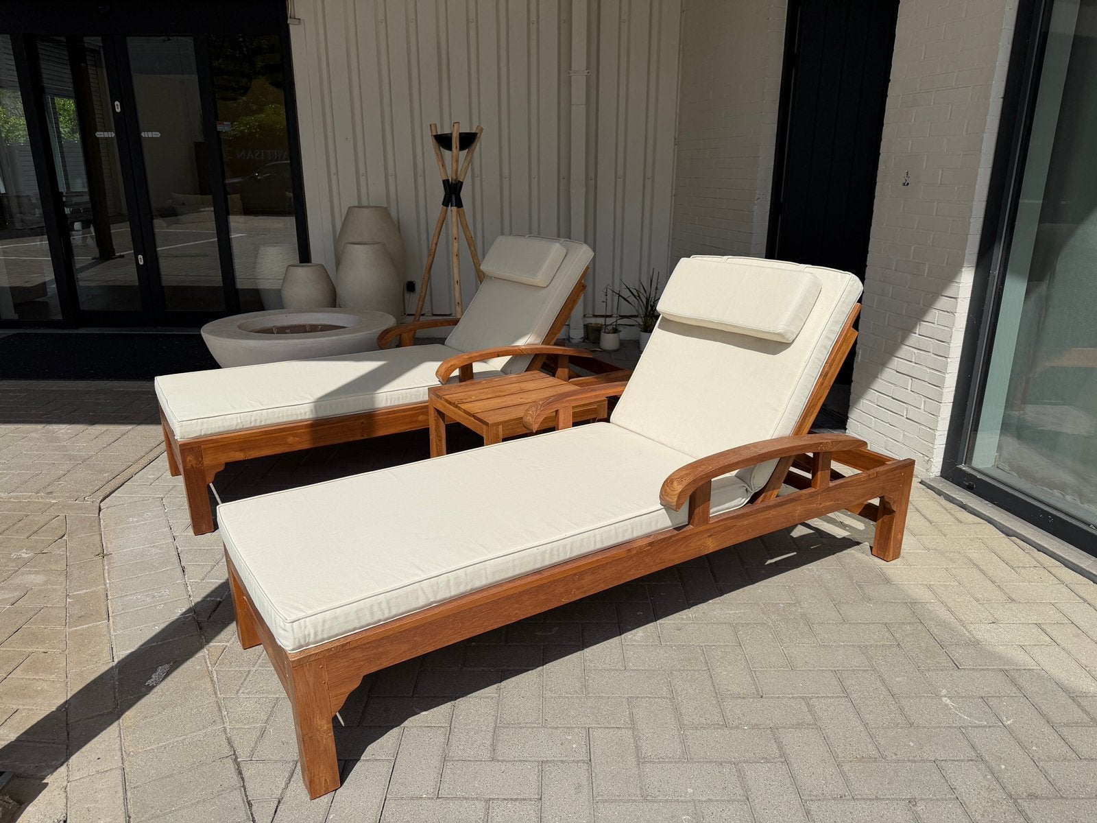 Teak ligbed NIEUW, Jardin & Terrasse, Chaises longues, Enlèvement, Neuf, Bois de teck, Réglable