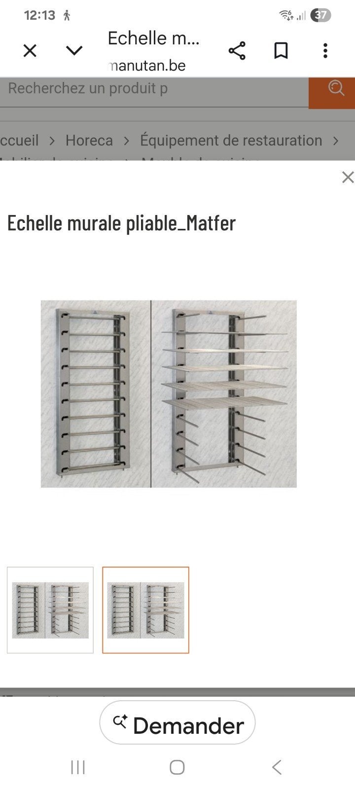 Échelle inox pliable Matfer neuve 10 étages pour 6040 GN1/1, Articles professionnels, Enlèvement ou Envoi, Neuf, dans son emballage