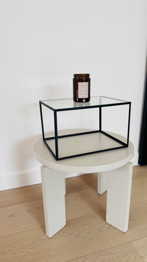 Lot table base avec etager H&M Home, Enlèvement, Comme neuf, Verre