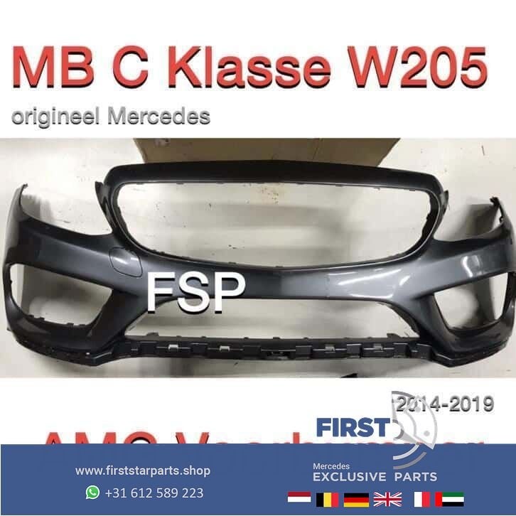 C205 Coupé AMG Voorbumper Mercedes C Klasse 2018 MB W205 C43, Gebruikt, -, Voor, Ophalen of Verzenden