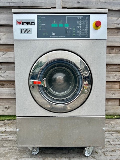 IPSO HW64 professionele wasmachine 6,5 kg -inox-nette staat, Ophalen, 6 tot 8 kg, Voorlader, Minder dan 1200 toeren