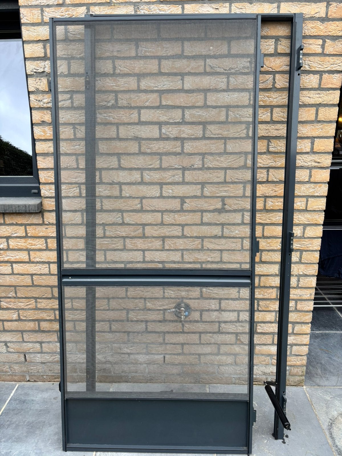 Antraciet grijze vliegendeur., Doe-het-zelf en Bouw, Deuren en Vliegenramen, Gebruikt, Hordeur, Metaal, 200 tot 215 cm