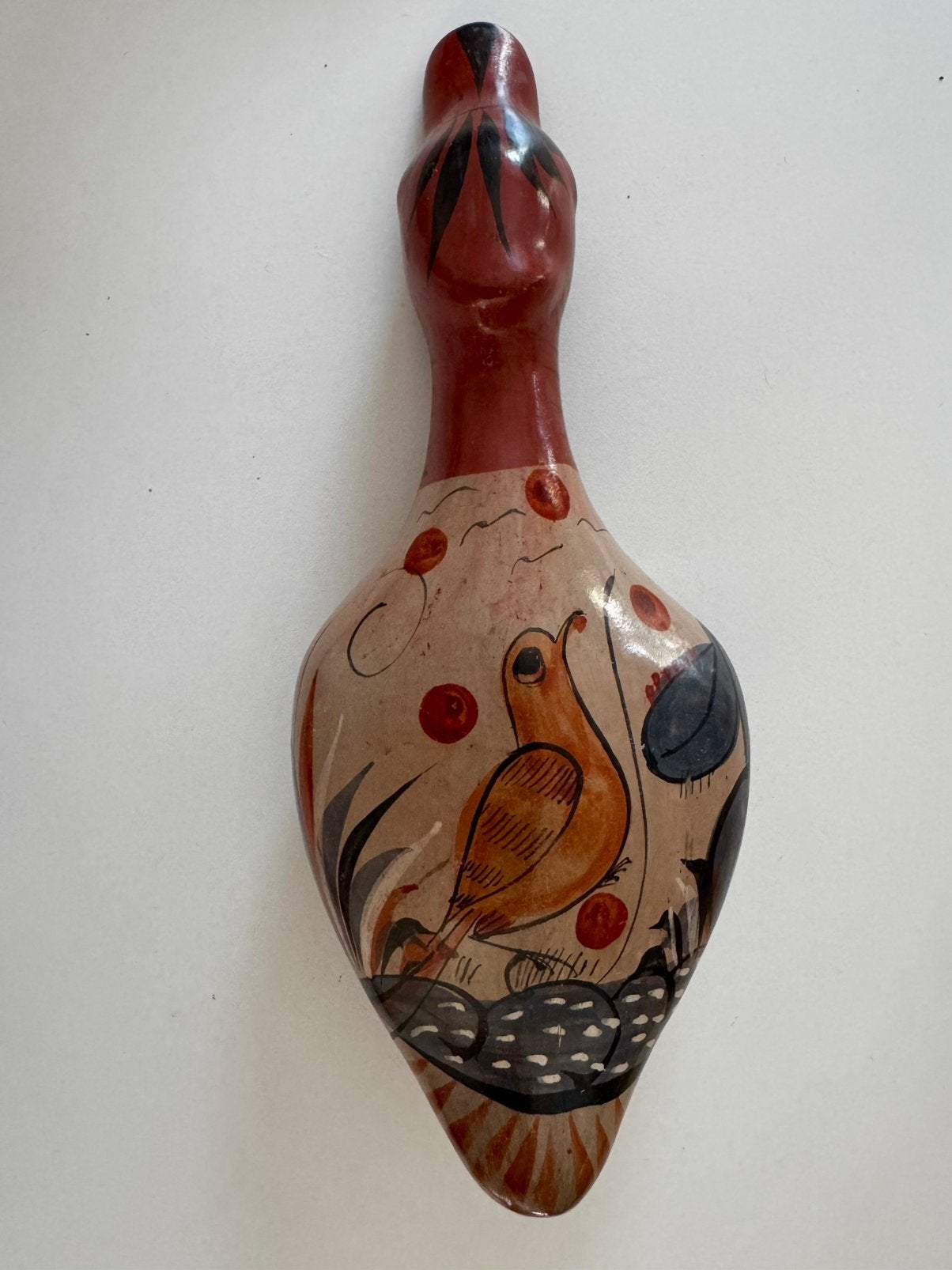 Canard en céramique Tonala Mexique vintage 27 cm, Enlèvement ou Envoi, Vert, Plastique, Brocante