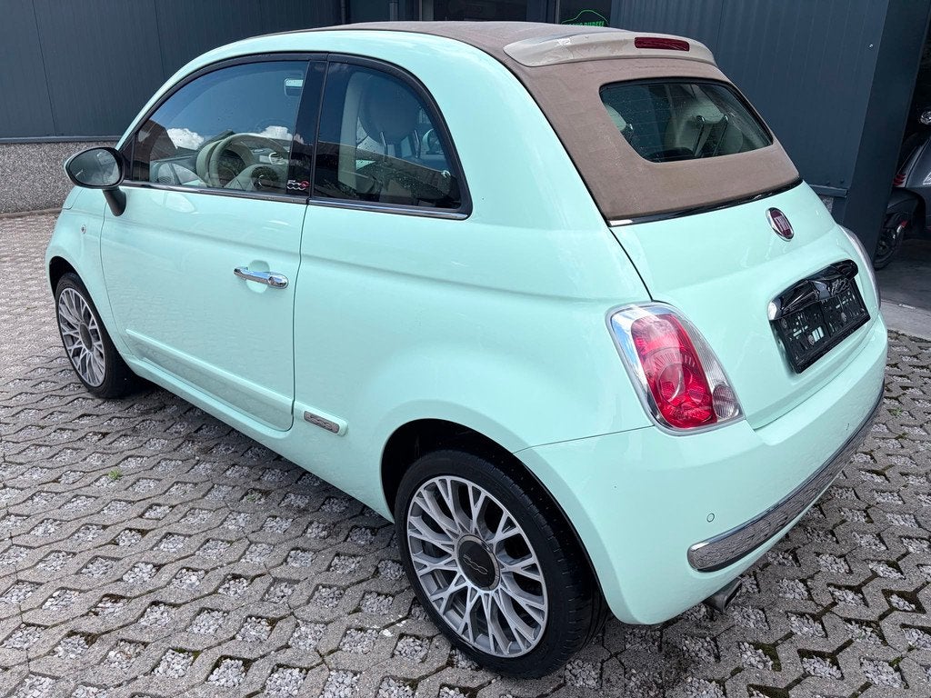 Fiat 500C 1,2 benzine - Mintgroen/Cabrio, Auto's, Voorwielaandrijving, 4 zetels, Stof, Gebruikt