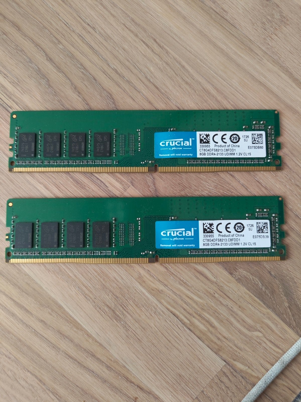 crucial 2*8gb Ram DDR4 2133, DDR4, Enlèvement, Utilisé, Desktop