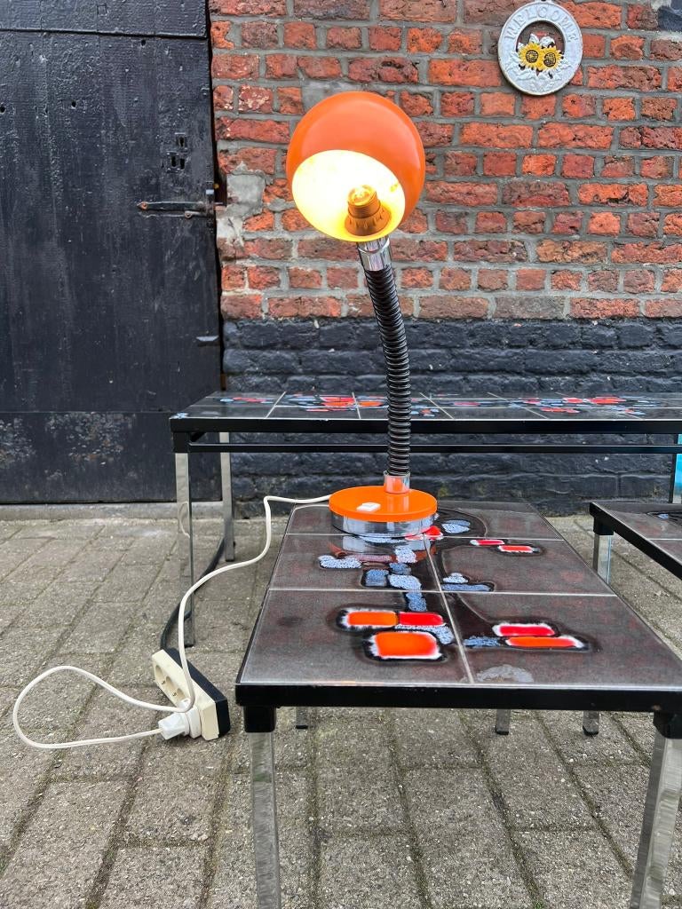 Lampe de bureau rétro Space Age des années 1970 — Orange et, Collections, Enlèvement ou Envoi, Maison et Meubles