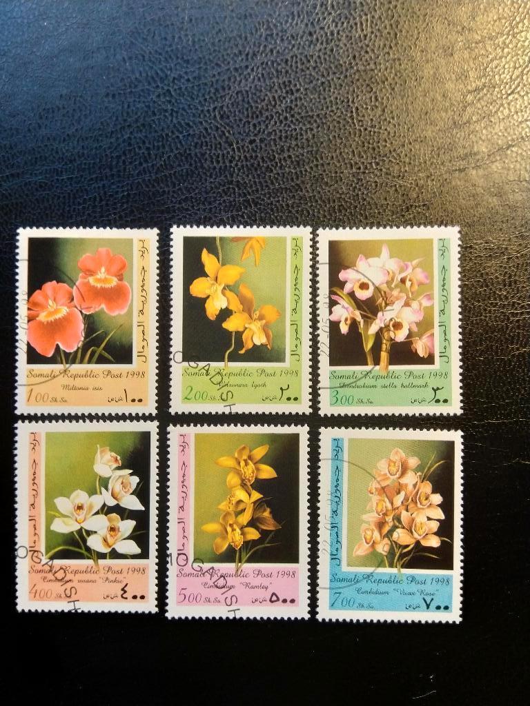 Bloemen, Somalië 1998, Verzenden, Gestempeld, Dier of Natuur