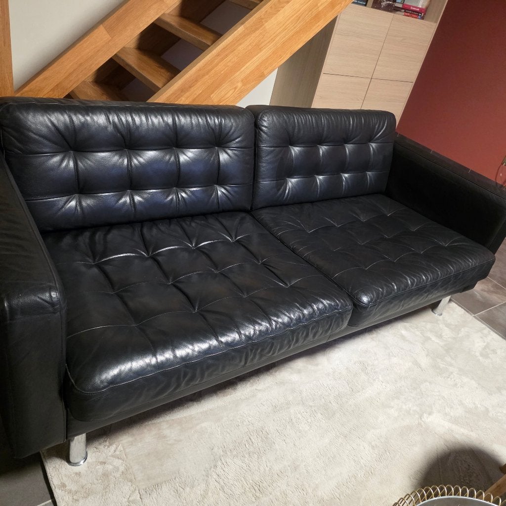 2 zetels, Huis en Inrichting, Ophalen, Gebruikt, Rechte bank, Leer