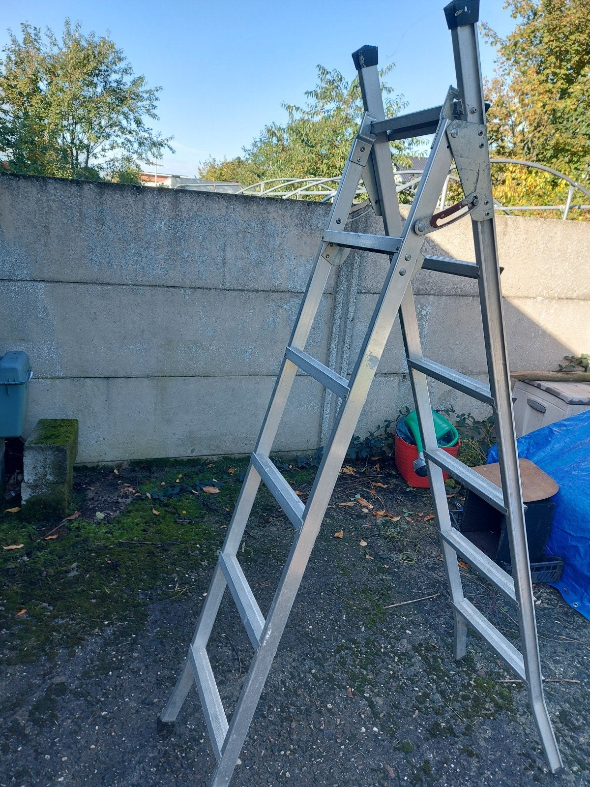Dubbele trapladder, Ophalen