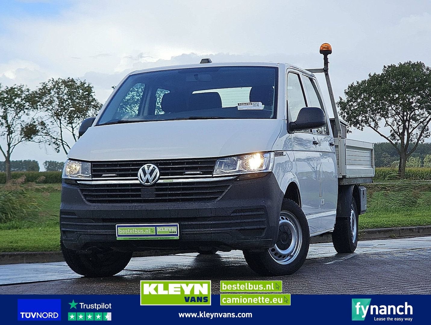 Volkswagen TRANSPORTER 2.0 TDI L2 Dubbel Cabine AC!, Auto's, Wit, Bedrijf, Te koop, Cruise Control