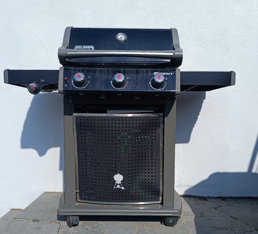 Weber Barbecue gas 3 branders + zijbrander + originele hoes, Ophalen, Zo goed als nieuw, Weber