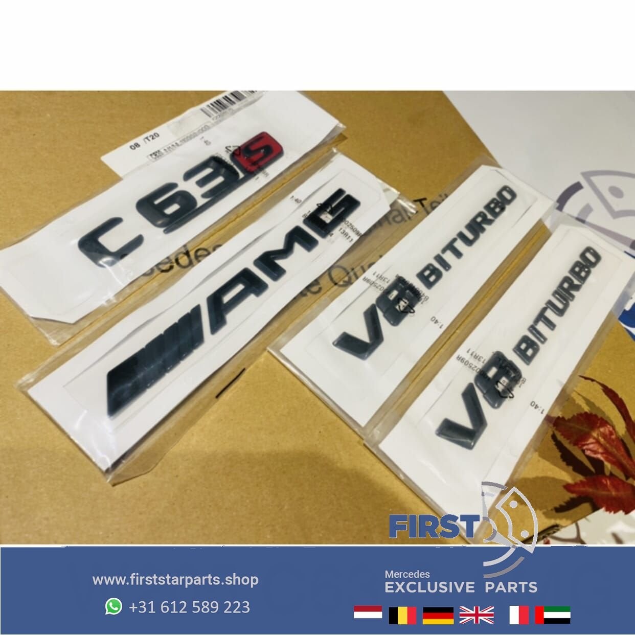 W204 W205 C205 C63 S AMG LOGO SET ZWART EMBLEMEN Mercedes C, Gebruikt, -, Ophalen of Verzenden, -