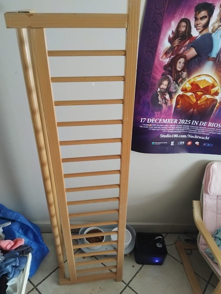 Houten bed hek kind, Ophalen, Eenpersoons, Beige, Zo goed als nieuw
