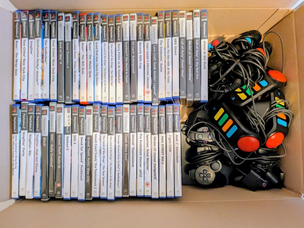 Playstation 2 ps2 + Buzz + Singstar, Ophalen, Gebruikt