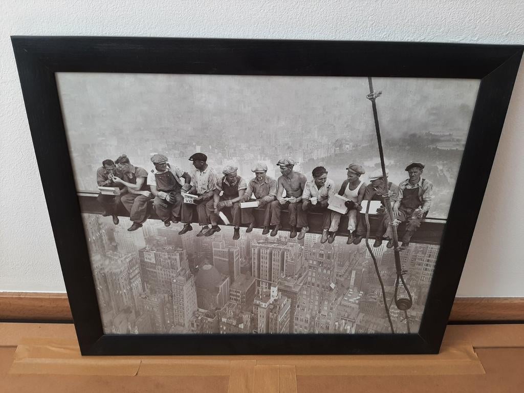 "Staal arbeiders" zwarte kader foto zwart/wit. Nieuw, Antiek en Kunst, Ophalen
