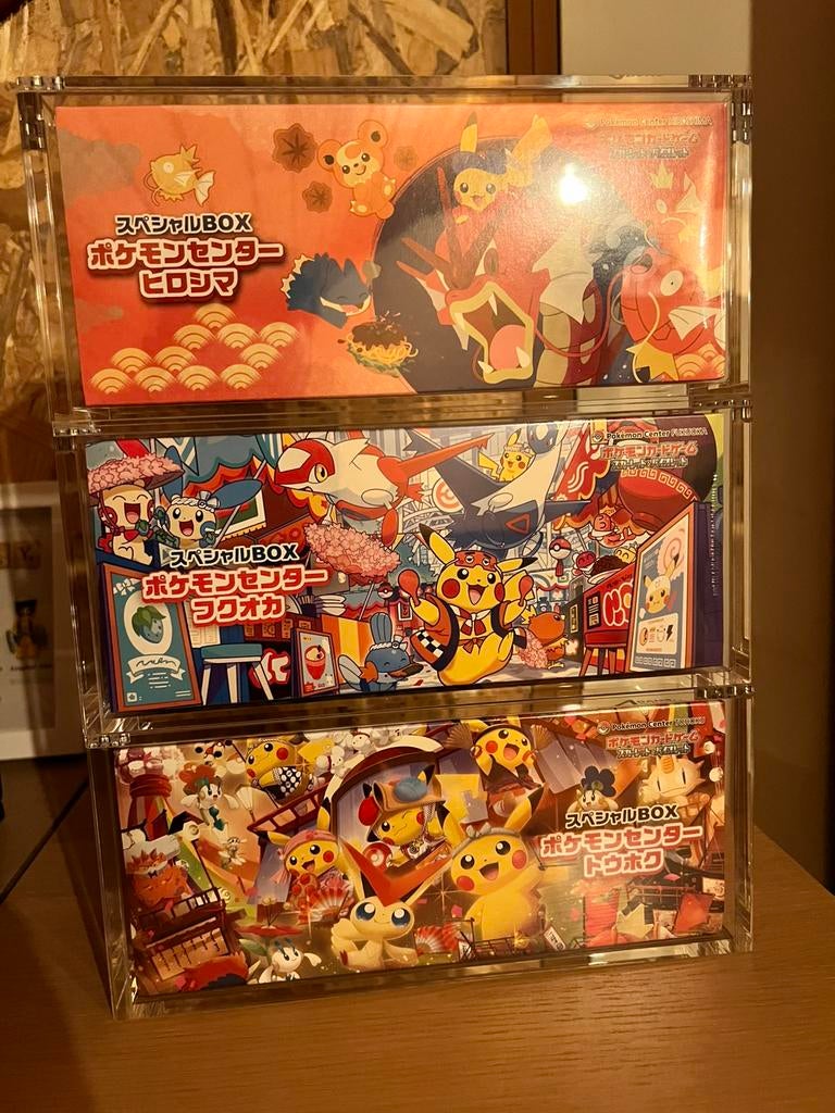 Japanse pokemoncenter boxen Fokushima, Tohoku.., Hobby en Vrije tijd, Verzamelkaartspellen | Pokémon, Nieuw, Boosterbox, Foil