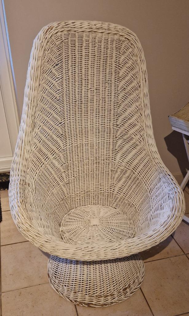 Fauteuil rotin, Enlèvement, Utilisé, Osier ou Rotin