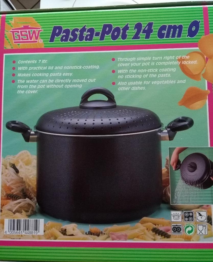 Kookpot voor pasta 24cm - pastapot merk GSW, Enlèvement ou Envoi, Neuf, Plaque céramique