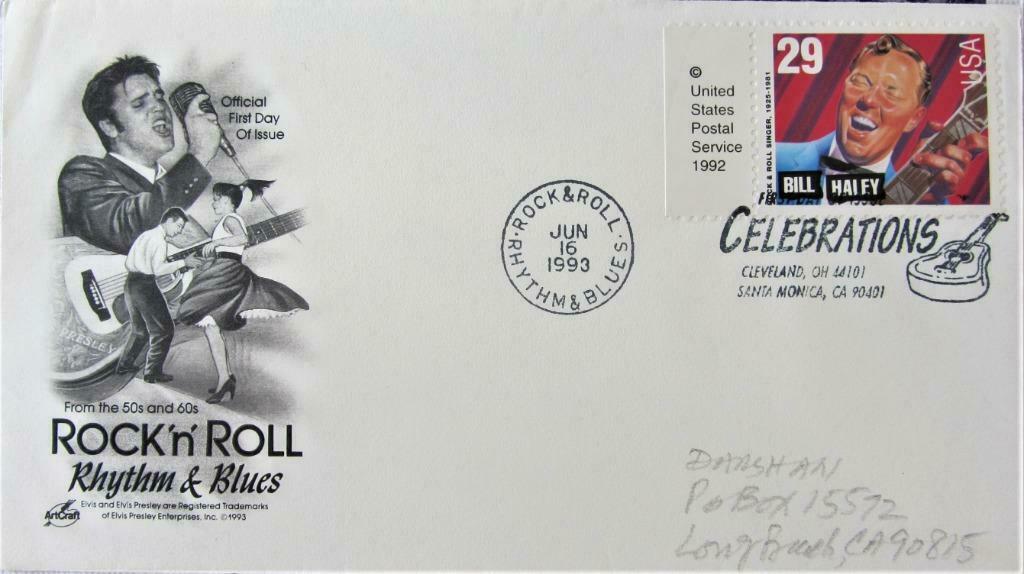 FDC MUZIEK- U.S.A. BILL HALEY., Ophalen of Verzenden, Gestempeld, Overige thema's