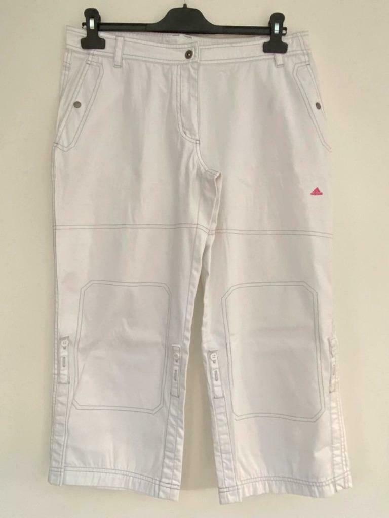 Adidas capribroek, Maat 38/40 (M), Adidas, Wit, Ophalen of Verzenden