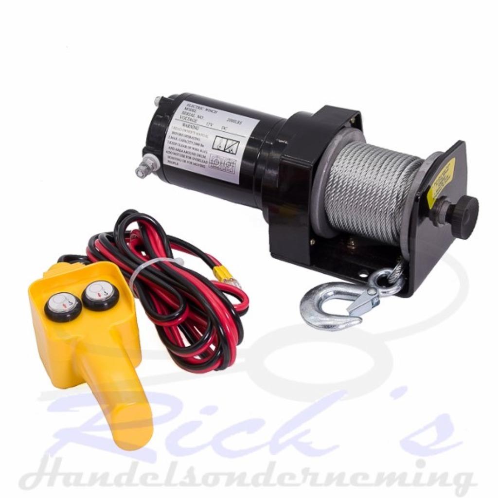 Elektrische Lier 12 volt trekkracht 900 kg, Ophalen of Verzenden