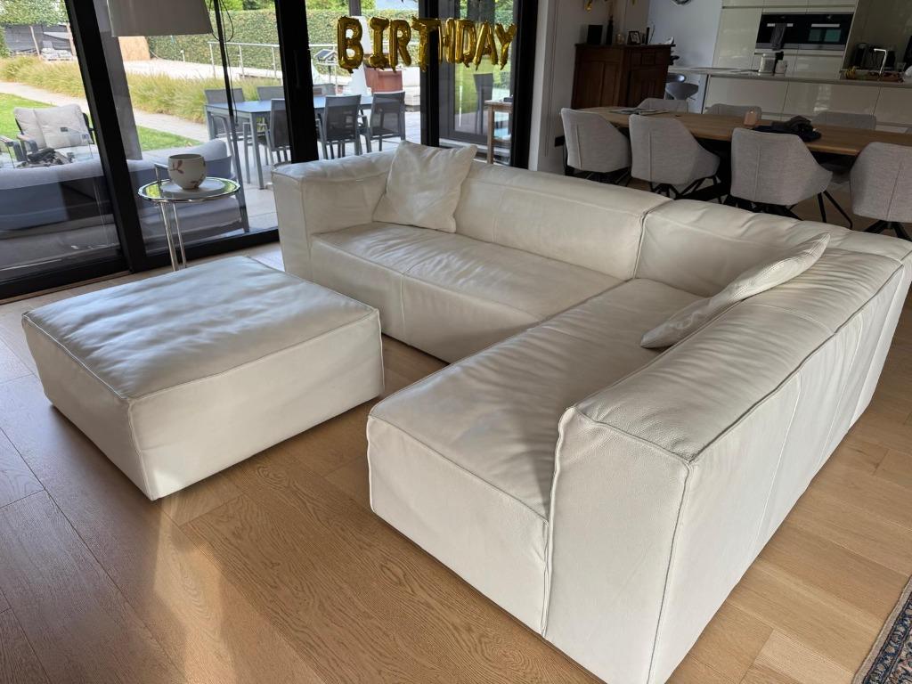 Zitbank te koop - Leder Wit, Ophalen, Gebruikt, Leer, Modern