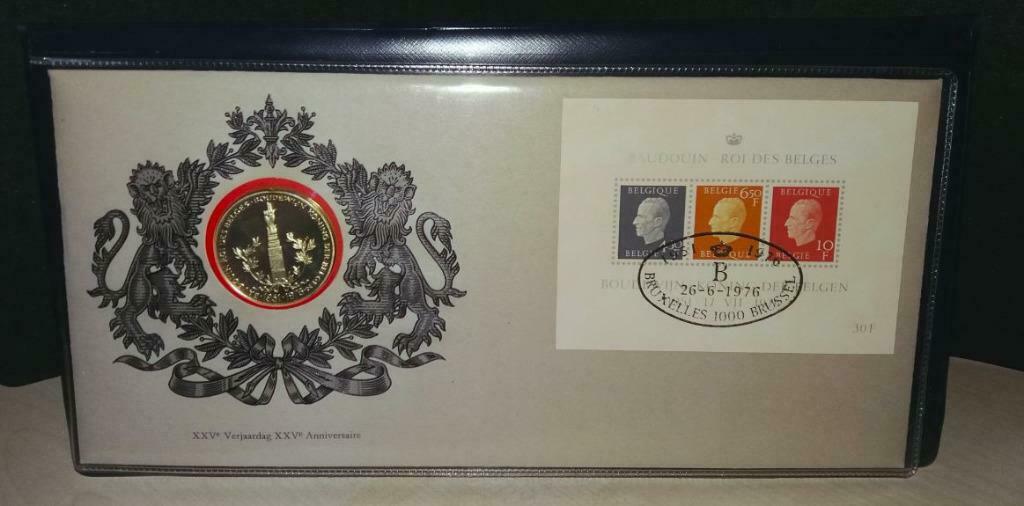 Numismatische Koning Boudewijn verj. toetreding tot de troon, Ophalen of Verzenden, Frankeerzegel