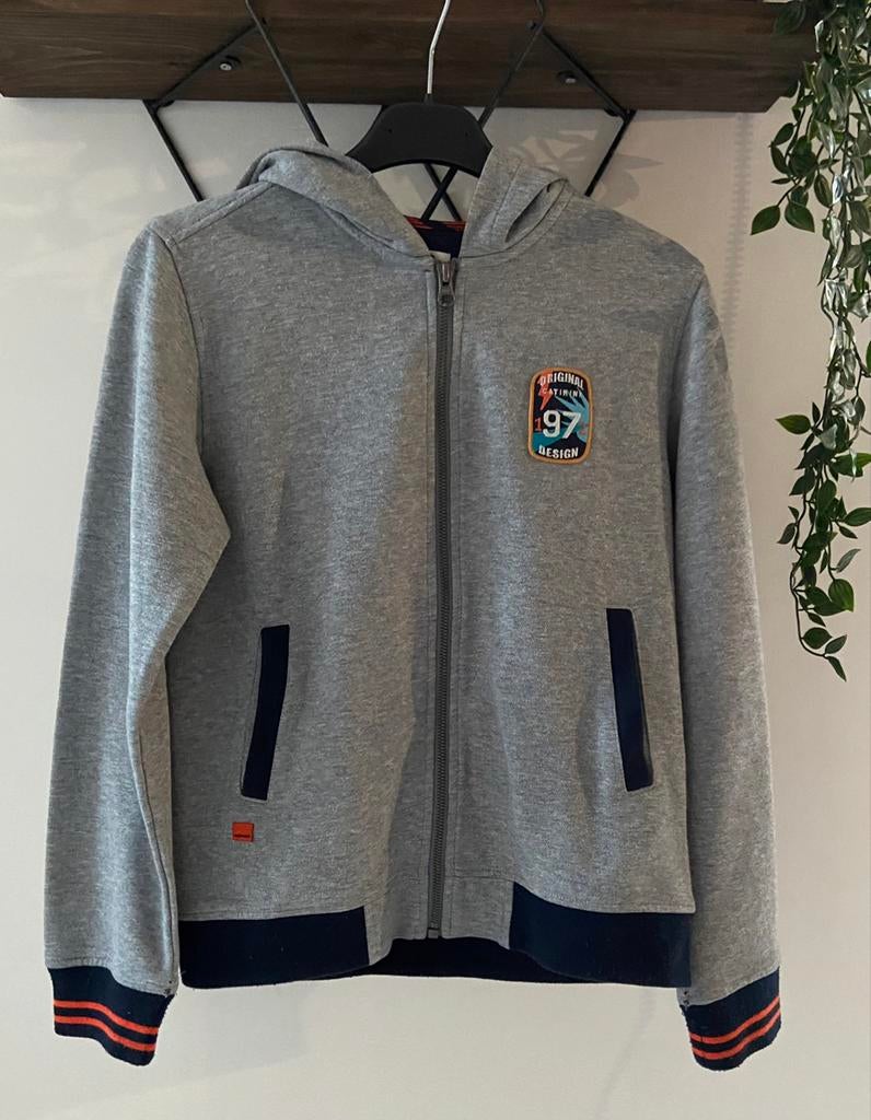 Sweat zippé à capuche gris CATIMINI - 152 (12 ans) - 12€, Utilisé, Garçon