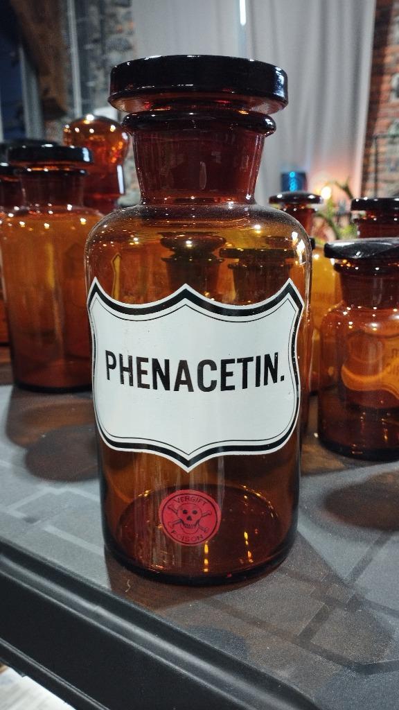 Bouteille flacon pot de pharmacie ancien avec étiquette émai, Enlèvement