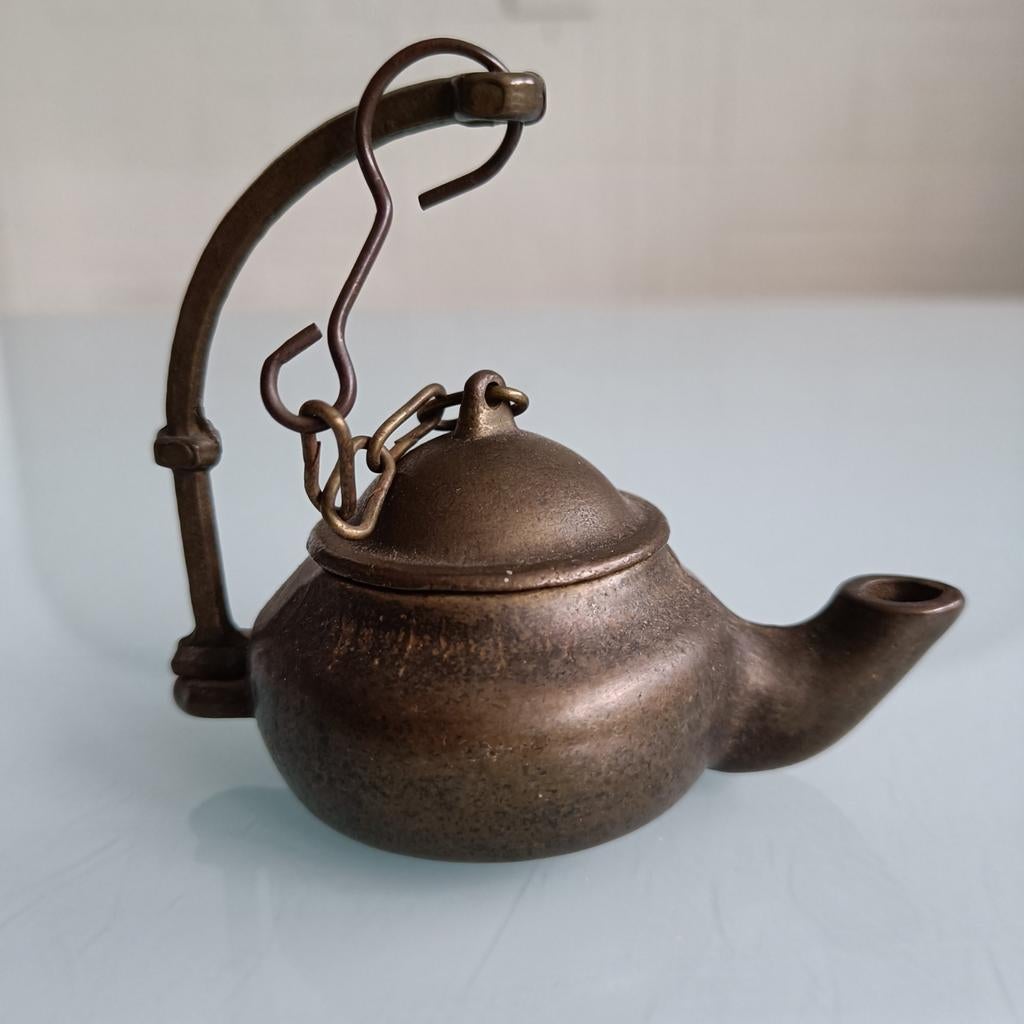 Mini bronzen olielamp., Enlèvement ou Envoi, Bronze