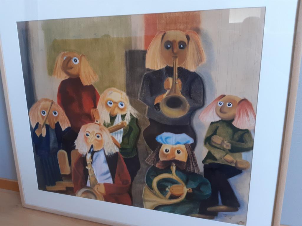 Prachtige pastel tekening in kader., Ophalen