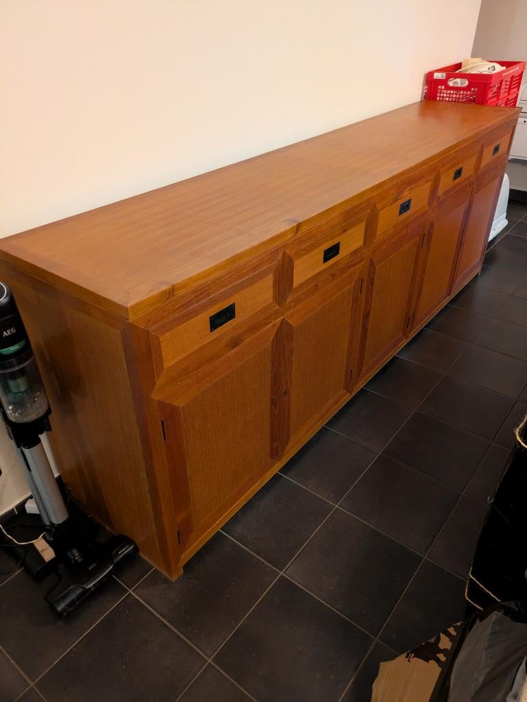 Complete living Massief Teakhout Redwood Canada Handmade, Ophalen, Gebruikt, Teakhout Massief, 4 tot 6 stoelen