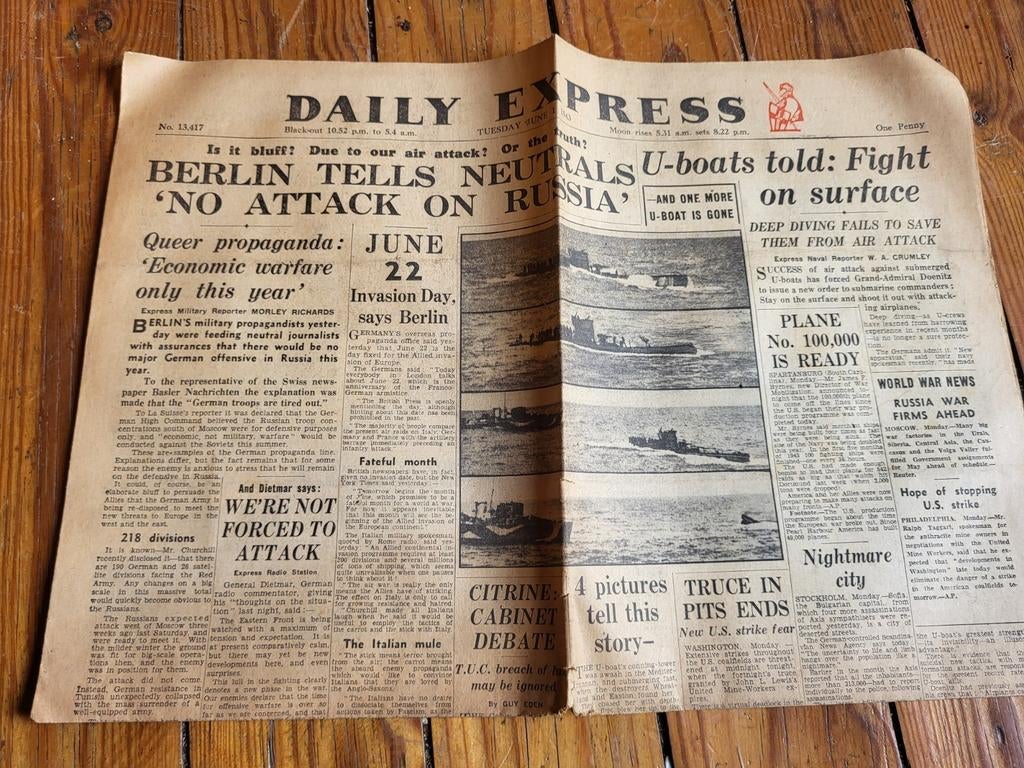journal Daily Express, GB 2WW, Collections, Enlèvement ou Envoi