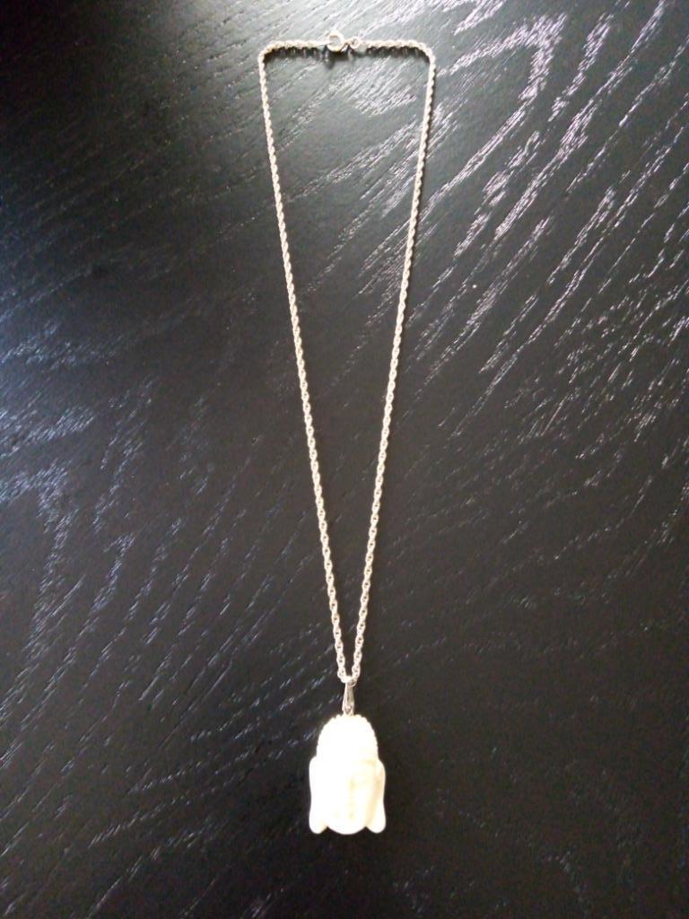 Zilver ketting met hanger., Ophalen, Met hanger, Zo goed als nieuw, Zilver
